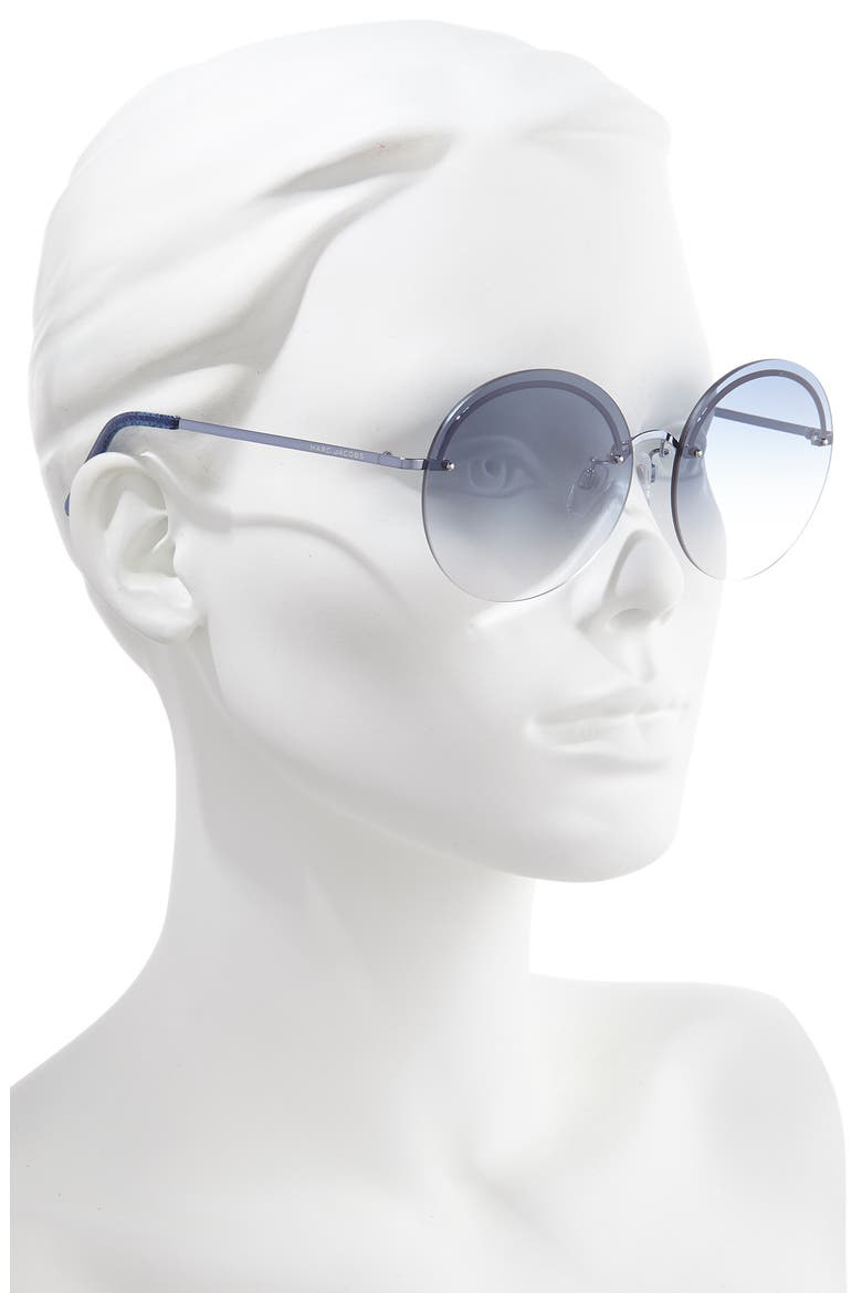 60mm Round Sunglasses, Alternate, color, BLUE/ BLUE GRADIENT
