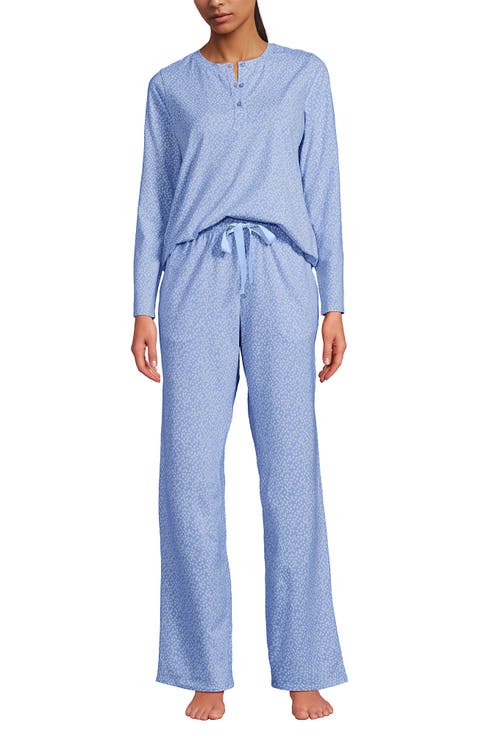 Knit 2 Piece Pajama Set - Long Sleeve Top and Pants