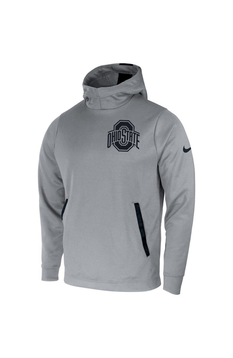 Nike Men's Nike Gray Ohio State Buckeyes 2-Hit Performance Pullover Hoodie, Alternate, color, 