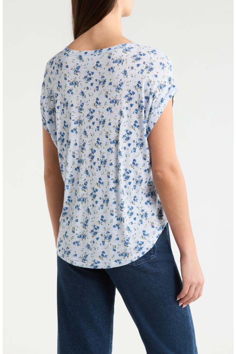 Abstract Floral Short Sleeve Knit Top, Alternate, color, BLUE FLORAL