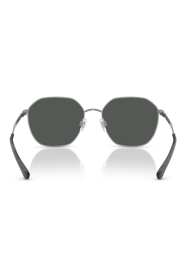 56mm Irregular Sunglasses, Alternate, color, BRUSHED GUN METAL / DARK GREY