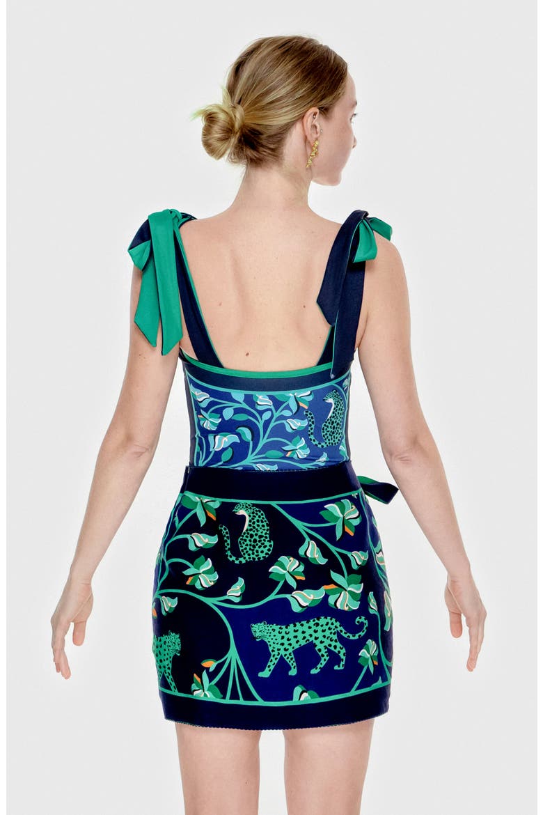 Swim Cover Up Skirt-Green Wonderland, Alternate, color, Green
