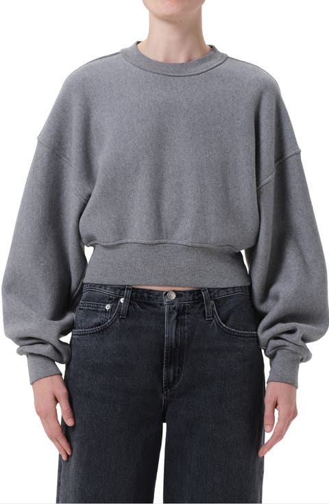 Kit Cotton Fleece Crop Sweatshirt