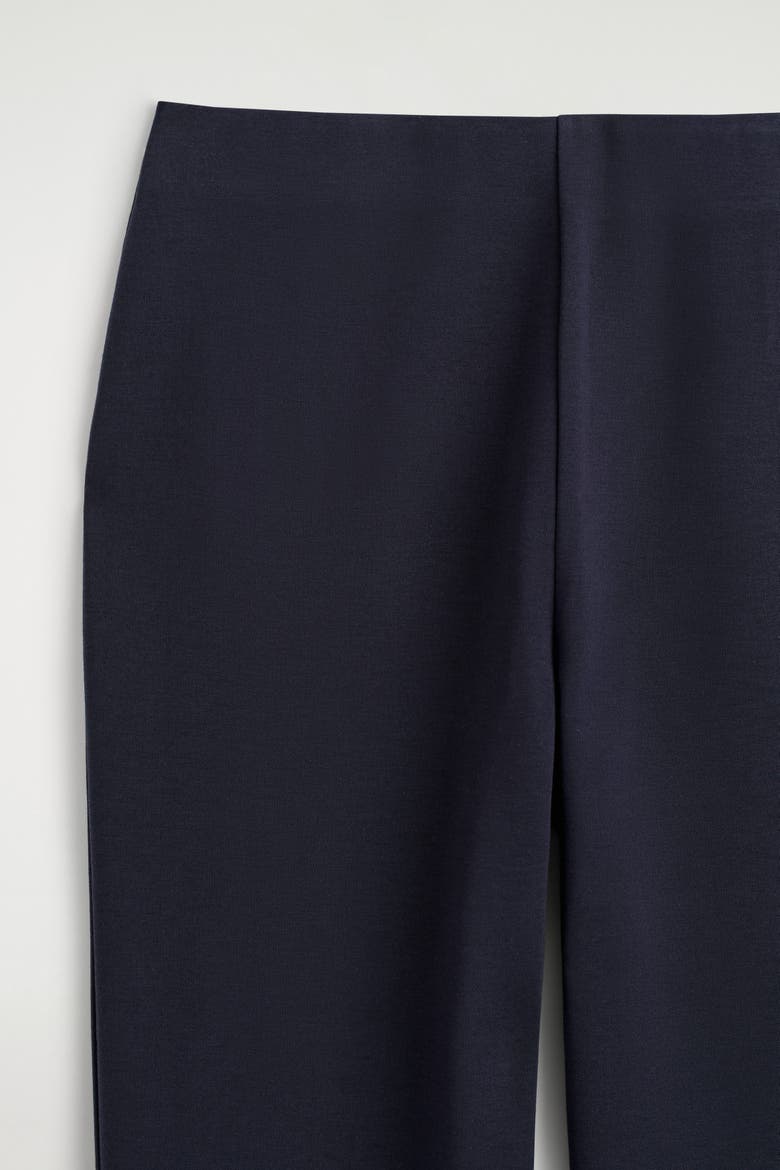 Elasticated Straight-Leg Jersey Pants, Alternate, color, NAVY