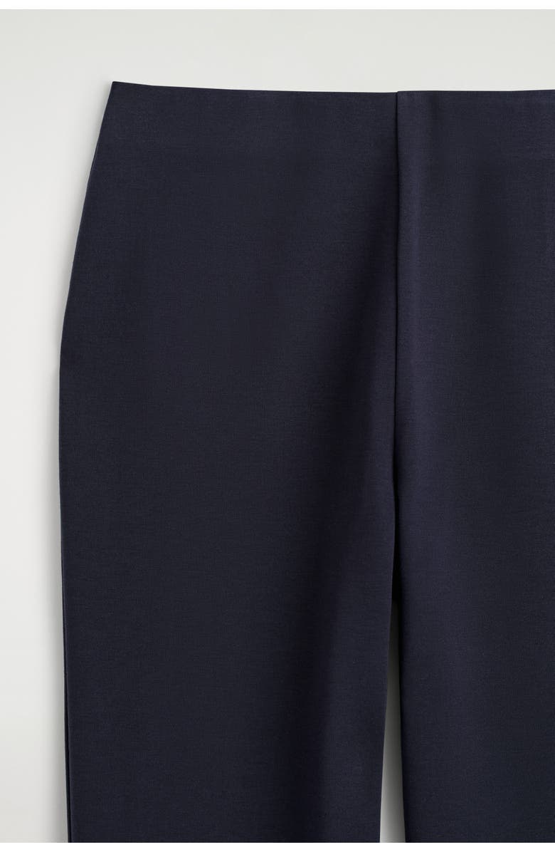 COS Elasticated Straight-Leg Jersey Pants, Alternate, color, Navy