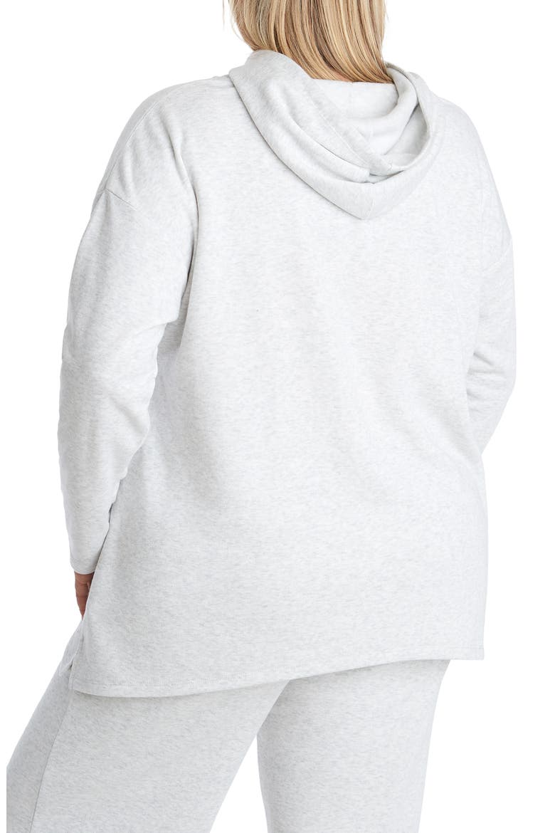 Slouchy Fleece Hoodie, Alternate, color, POLISHED IVORY HEATHER