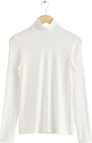 & Other Stories Mock Neck Long Sleeve Top