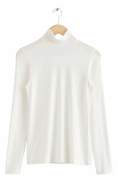 & Other Stories Mock Neck Long Sleeve Top