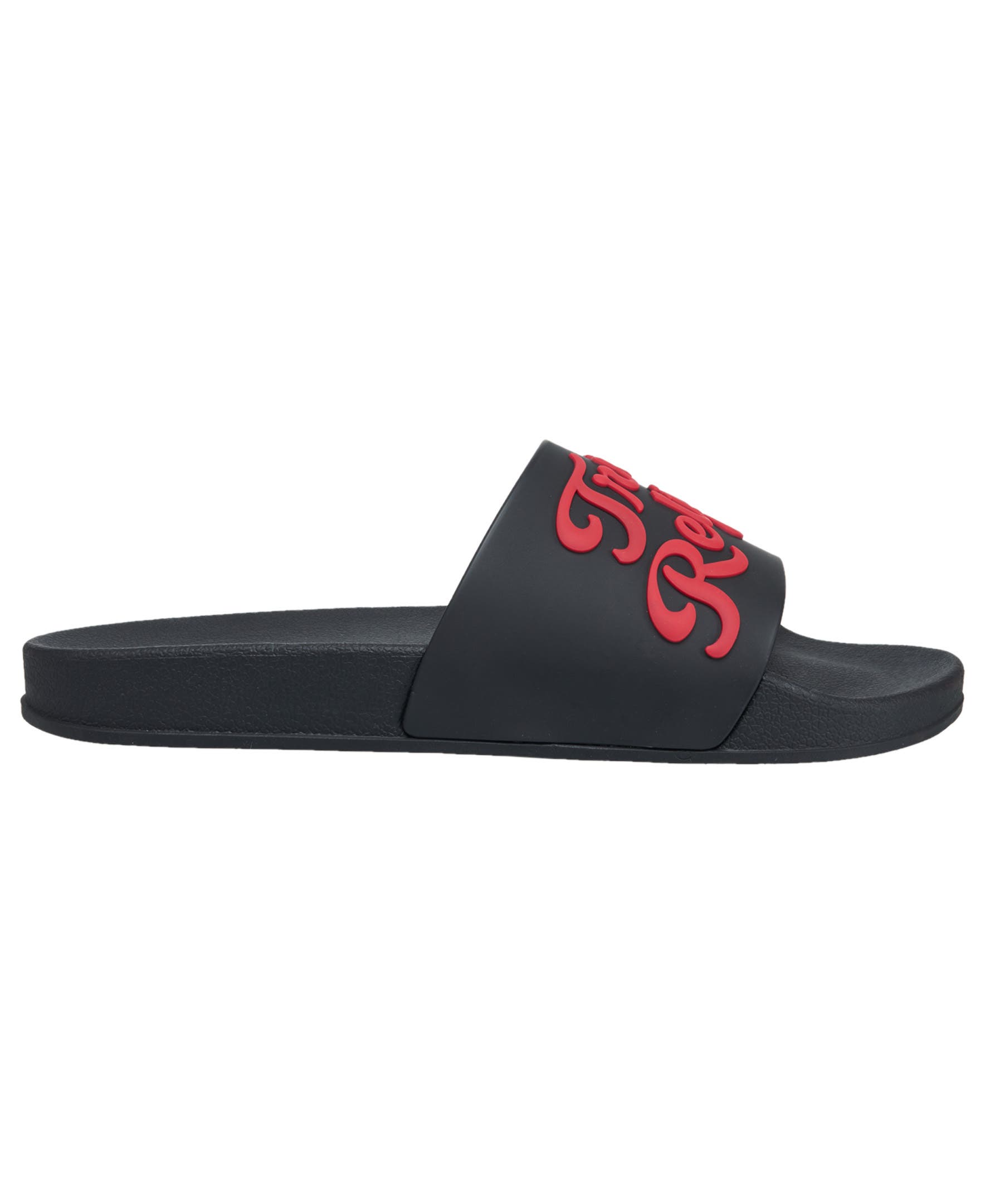 True Religion Drake Script Logo Pool Slide, Alternate, color, Black