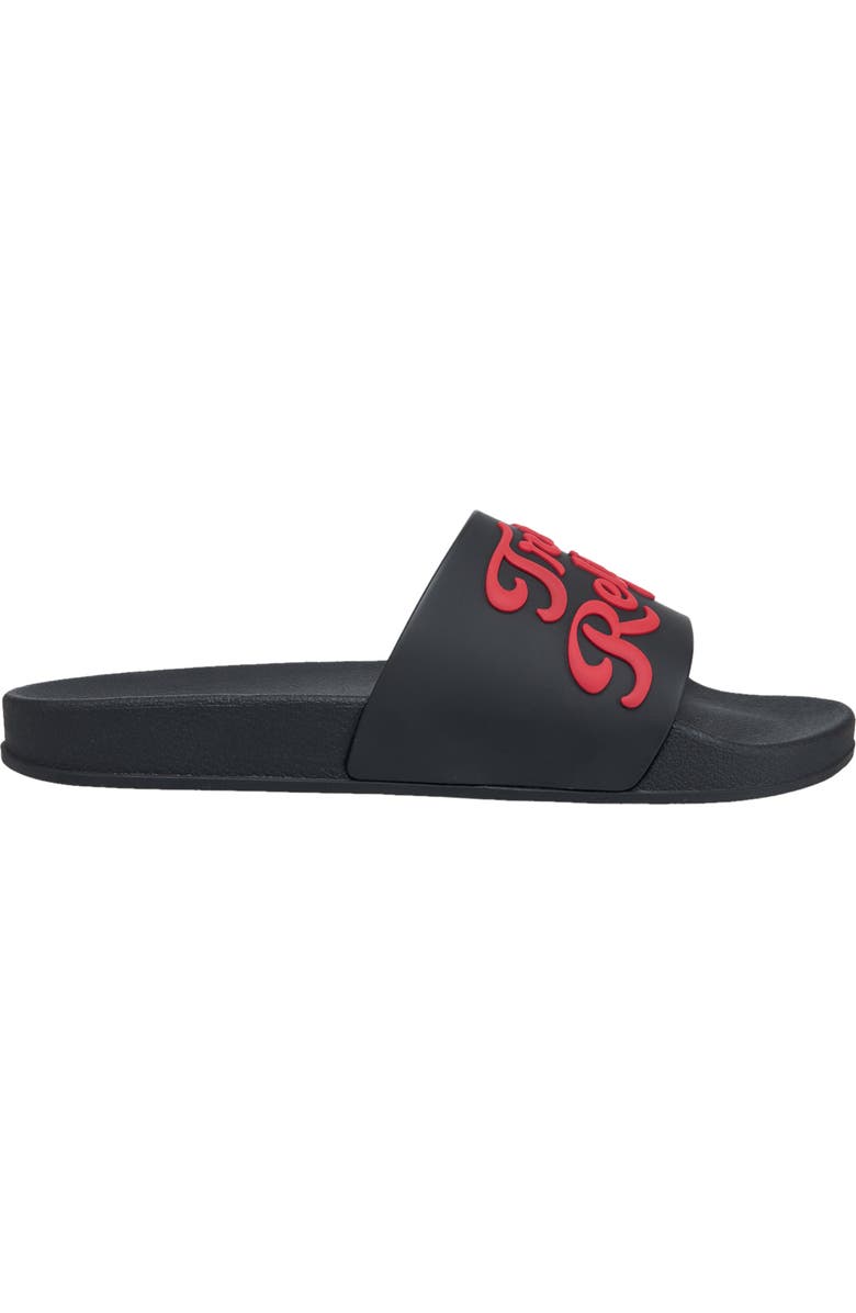 True Religion Drake Script Logo Pool Slide, Alternate, color, Black