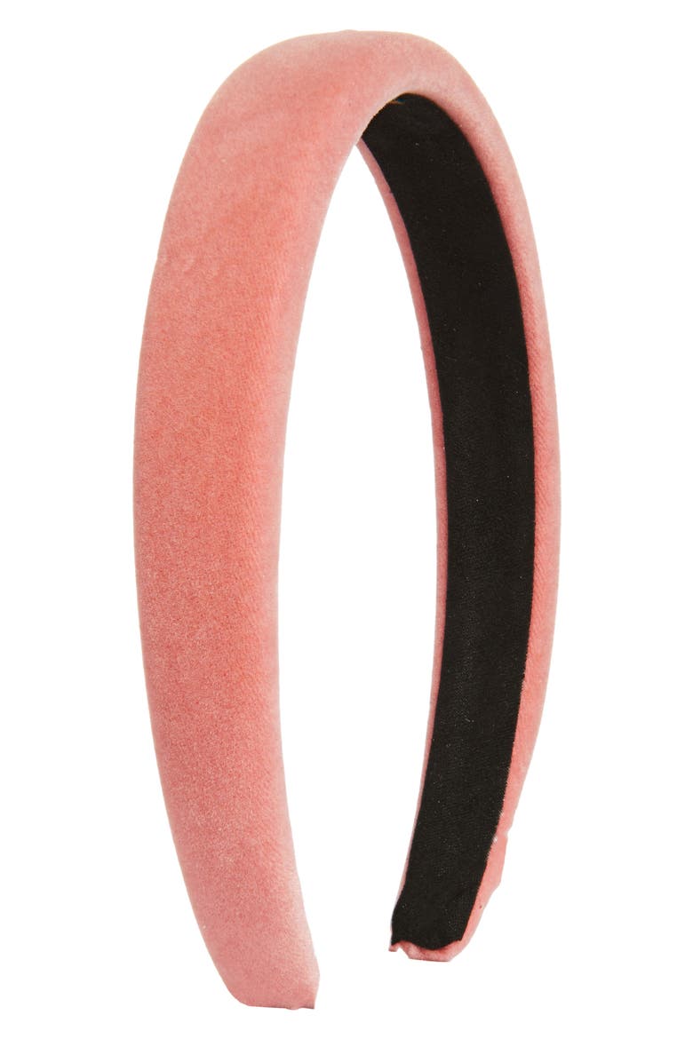 Velvet Headband, Main, color, PINK