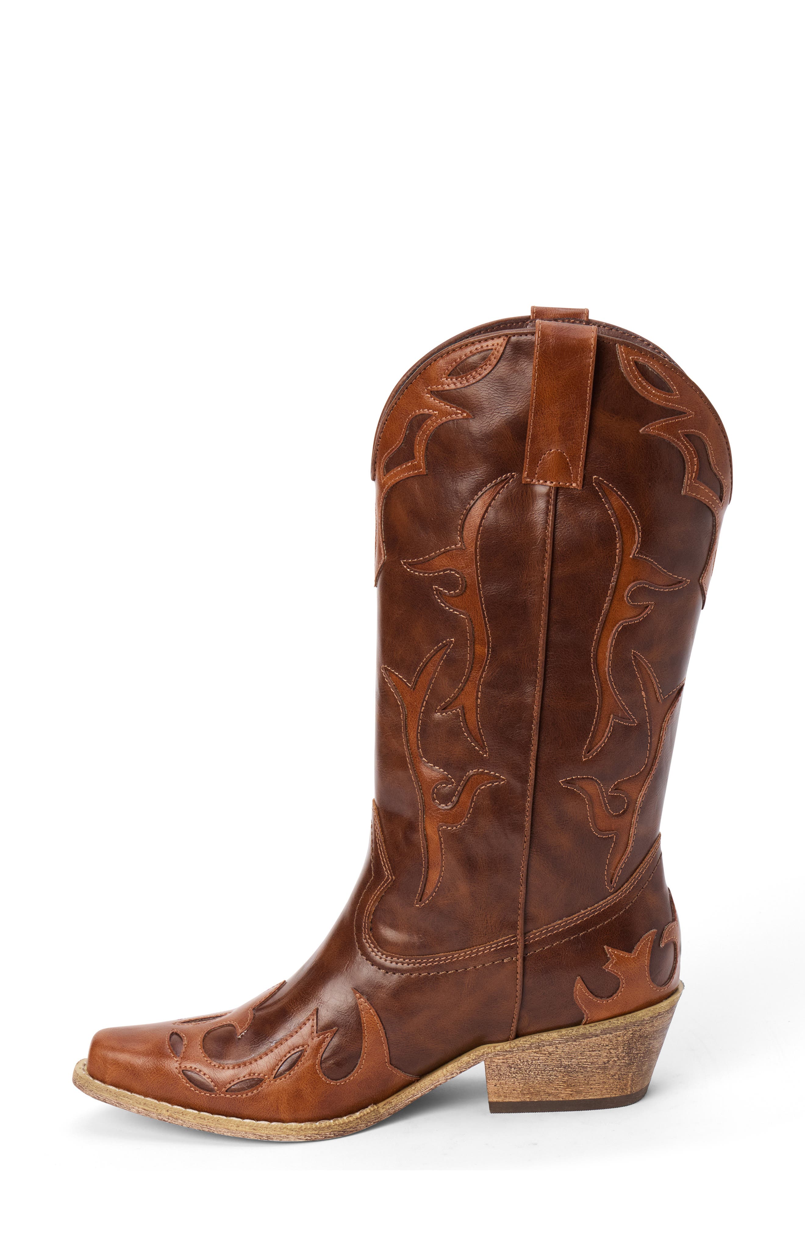 Wylie Western Boot, Alternate, color, BROWN/ SADDLE