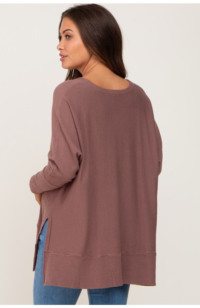 PinkBlush Dolman Sleeve Side Slit Sweater, Alternate, color, Mocha