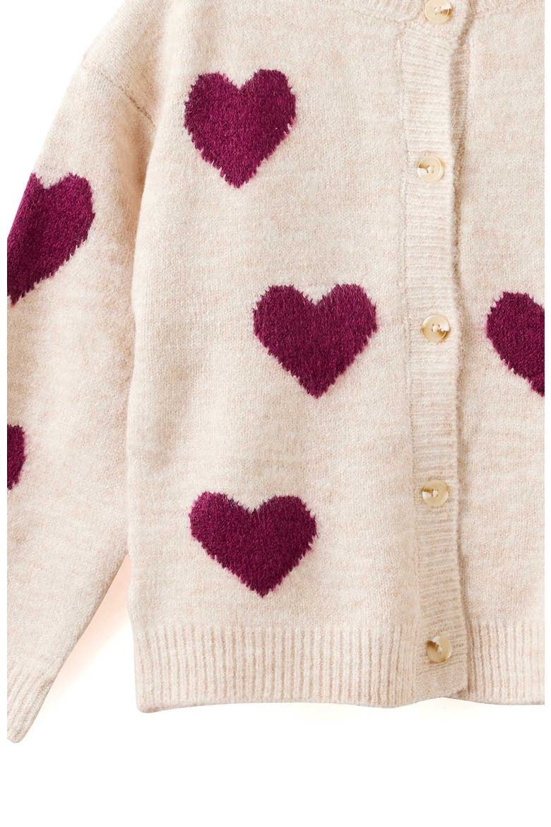 Kid's Cosi Knit Cardigan, Alternate, color, Oatmeal Marle Heart