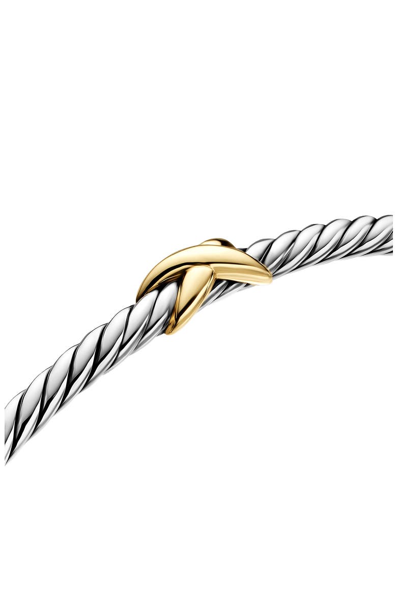 Micro Cable Flex X Bracelet in Sterling Silver with Yellow Gold, 2.6mm, Alternate, color, SILVER