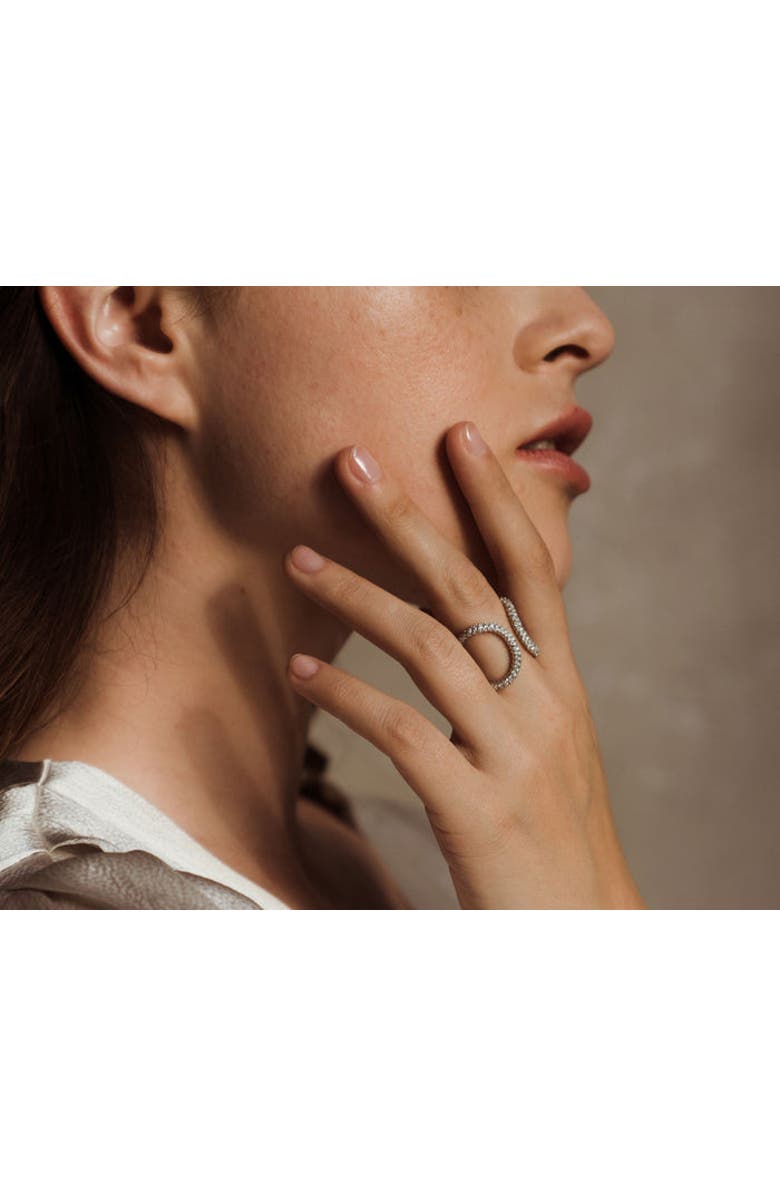 ZARUX Modern Rope Ring with Moissanite stone, Alternate, color, 