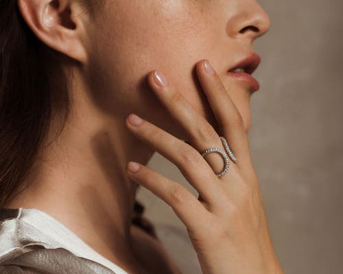 Zarux Modern Big Cuff With Moissanite Stone In Silver