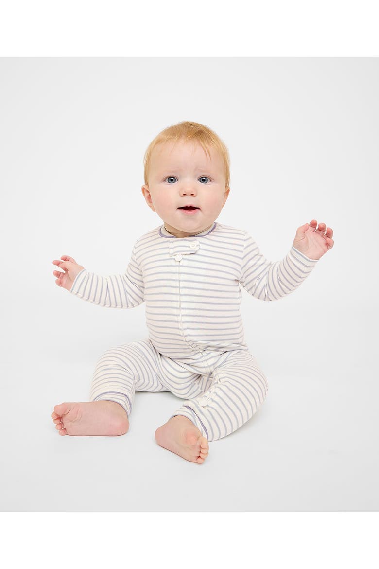 Ziggy Zip Romper, Alternate, color, cloud stripe
