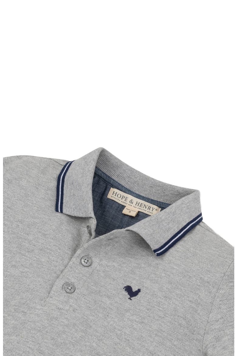 Baby Boys' Organic Pique Polo, Infant, Alternate, color, Dark Gray Heather