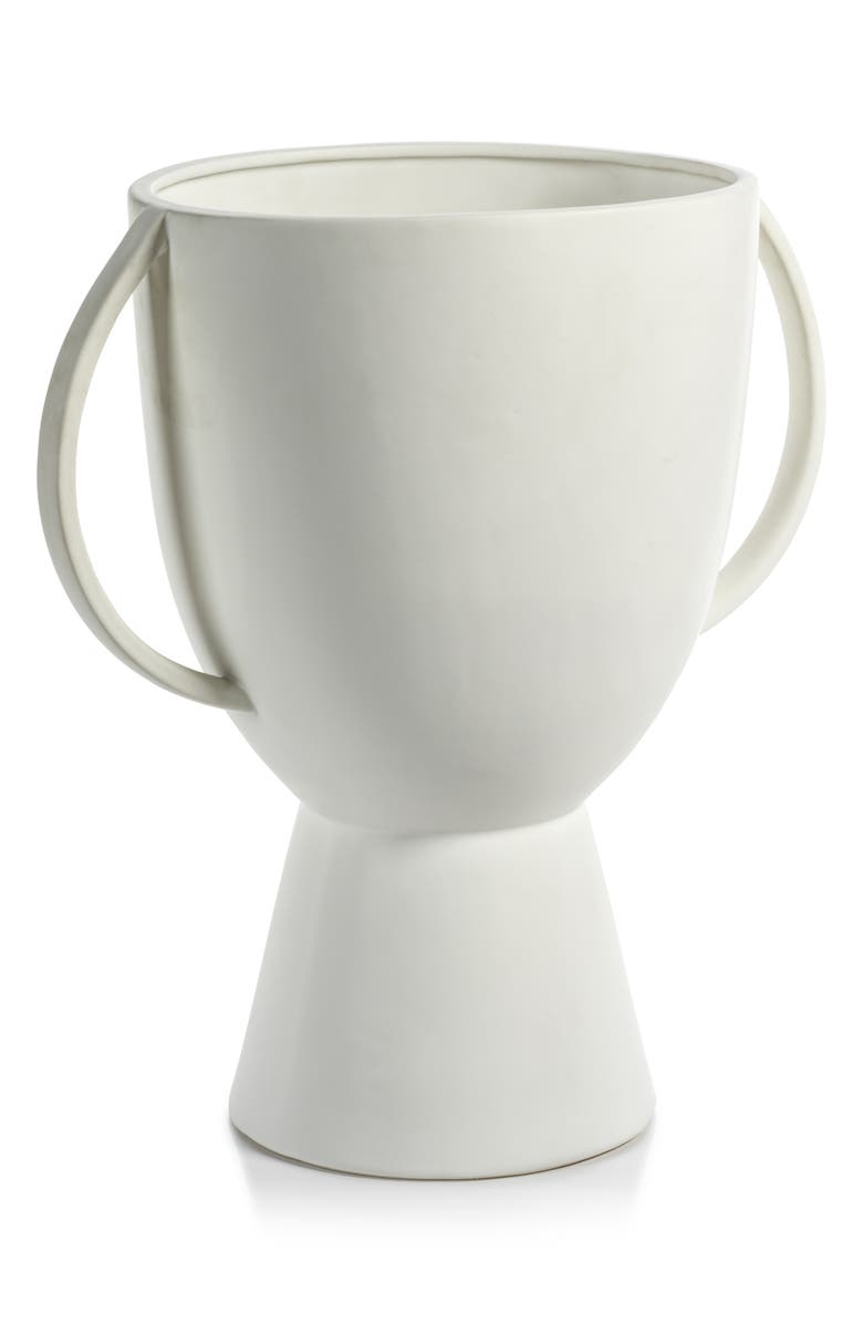 Zodax Lampton Matte Ceramic Vase, Alternate, color, White