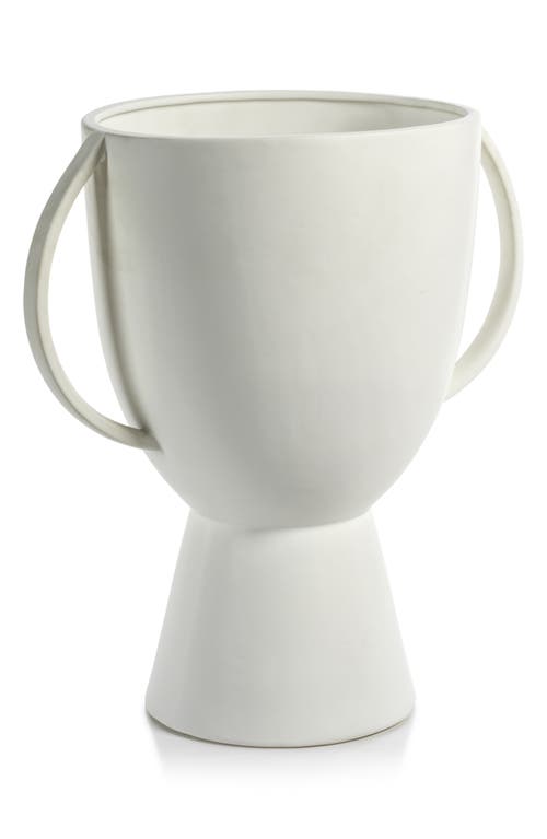 Zodax Lampton Matte Ceramic Vase In White