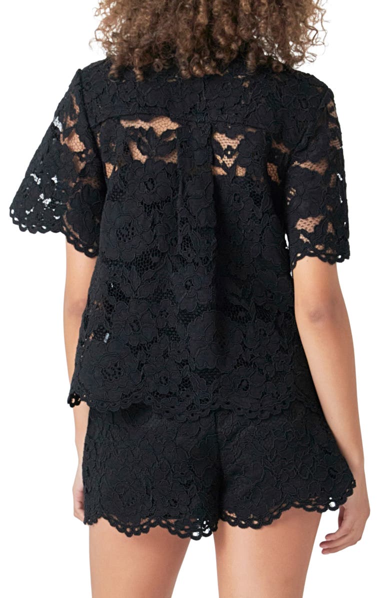 Endless Rose Lace Shirt, Alternate, color, Black