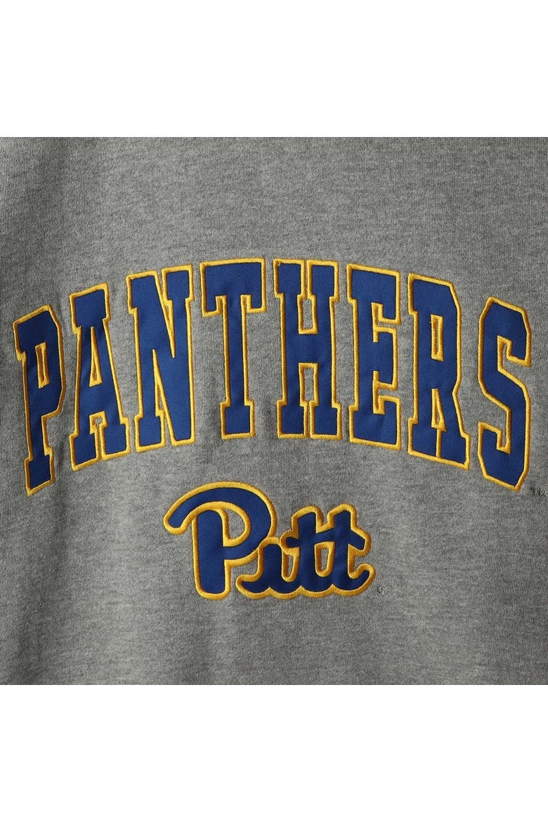 Men's Colosseum Heathered Gray Pitt Panthers Arch & Logo Sweatshirt, Alternate, color, Heather Gray