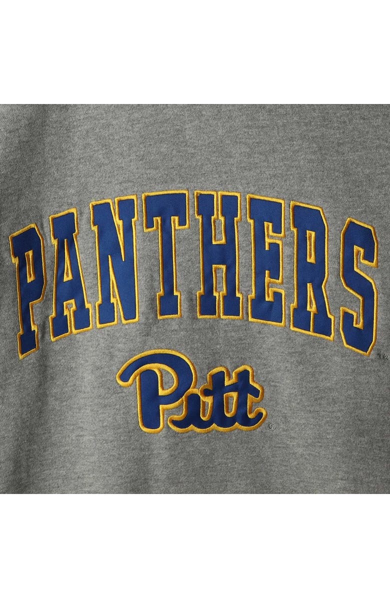 COLOSSEUM Men's Colosseum Heathered Gray Pitt Panthers Arch & Logo Sweatshirt, Alternate, color, Heather Gray