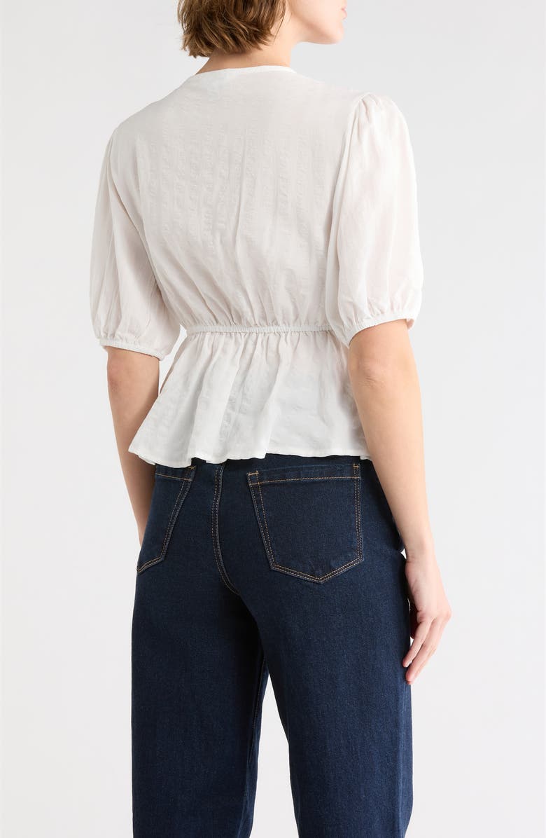 Vigoss V-Neck Peasant Top, Alternate, color, White