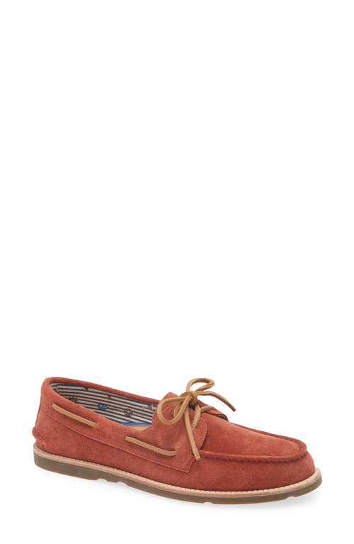 Sperry Top-sider® Sperry Authentic Original™ 2-eye Lugged Boat Shoe In Burnt Red Leather Suede