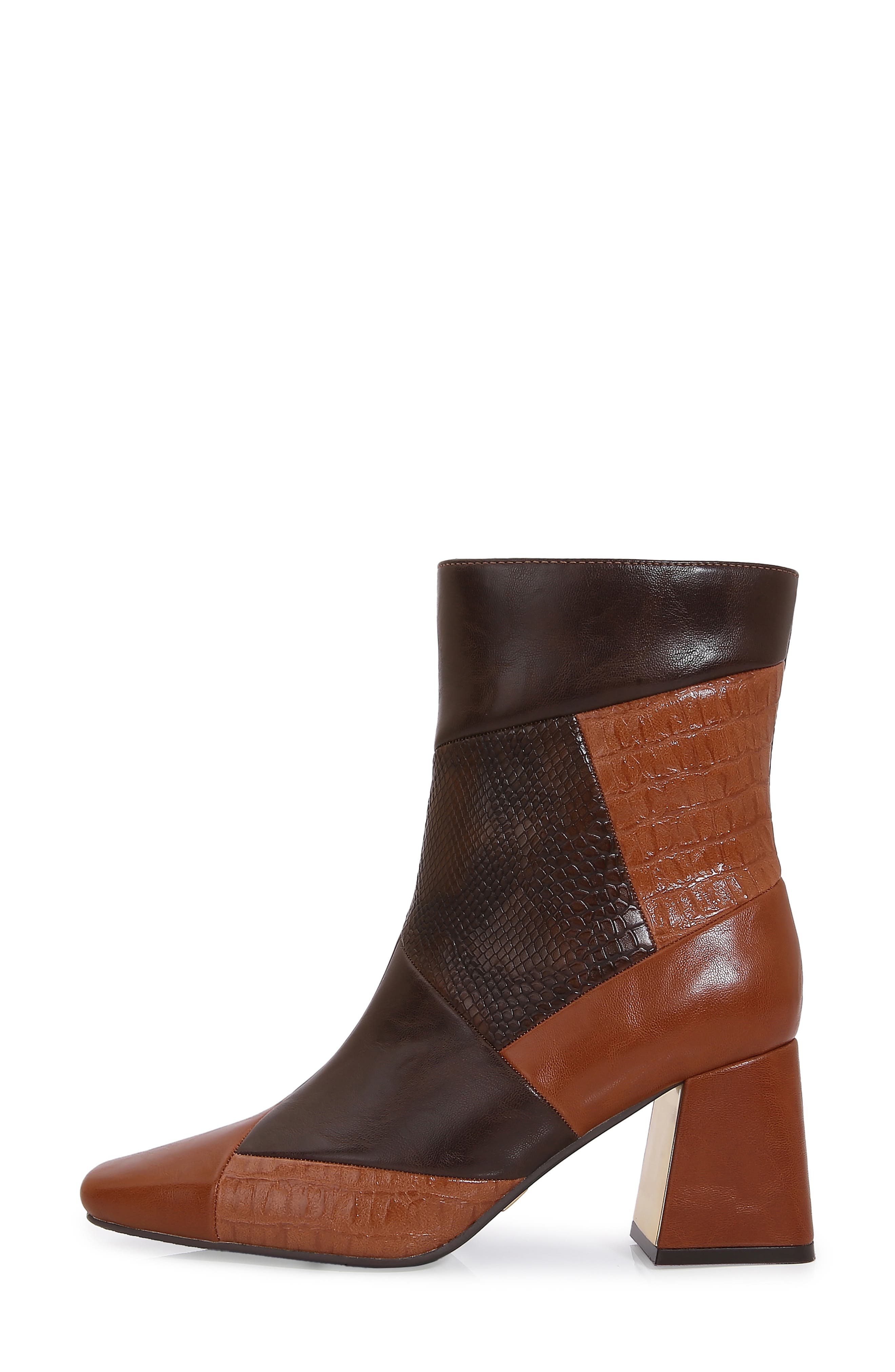 Leah Block Heel Bootie, Alternate, color, BROWN MULTI