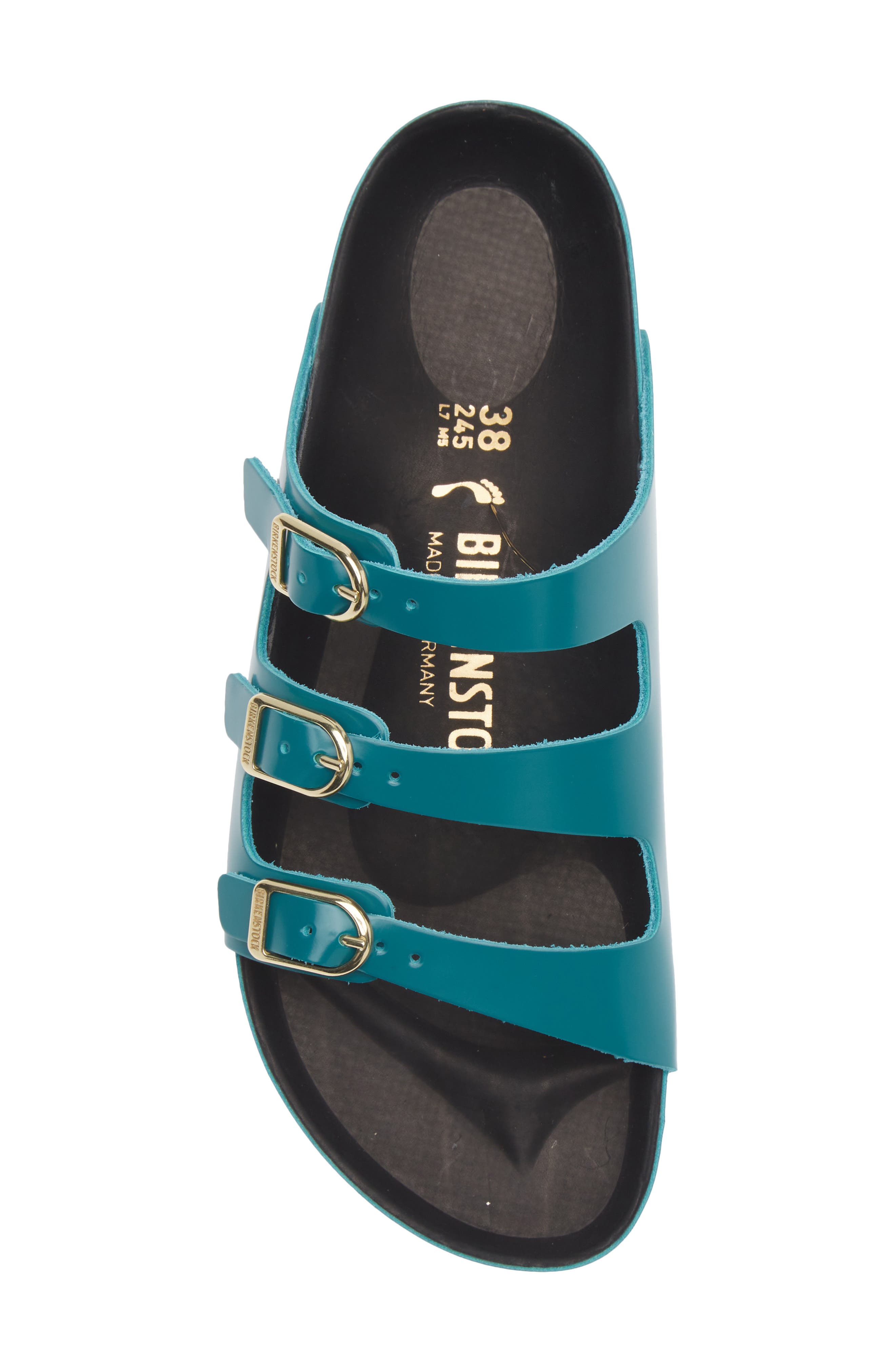 Florida Sandal, Alternate, color, DARK TEAL HIGH SHINE
