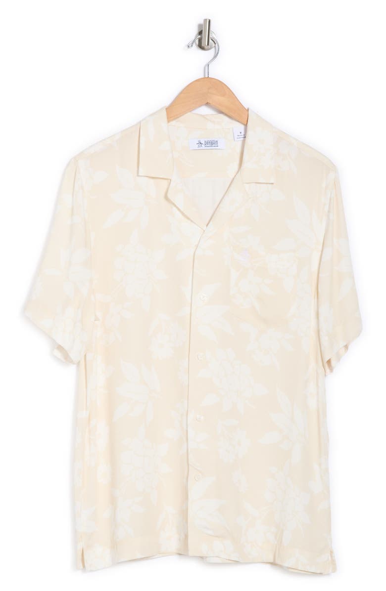 Original Penguin Palm Camp Shirt, Alternate, color, Birch