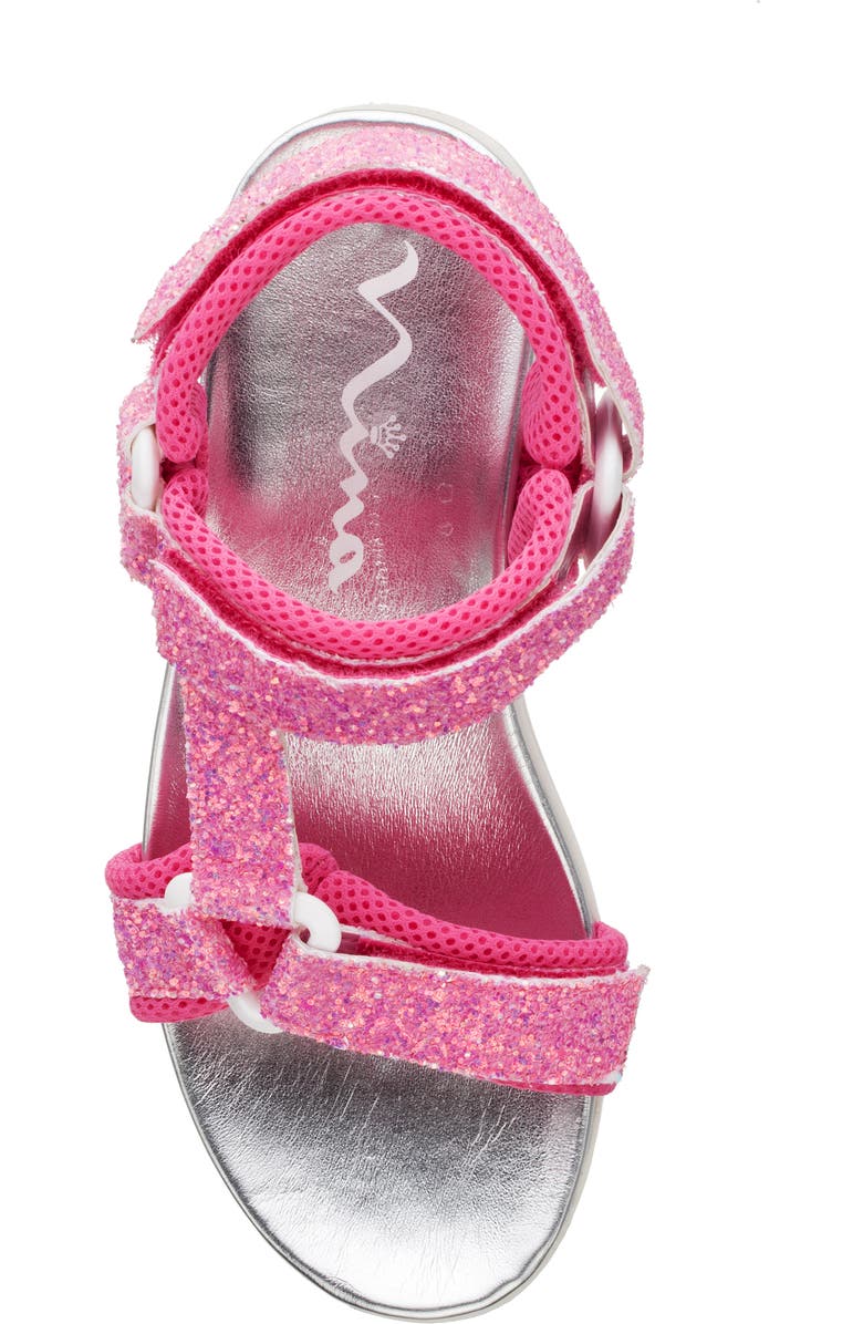 Nina Kids' Anjelita Sandal, Alternate, color, Pink Chunky Glitter