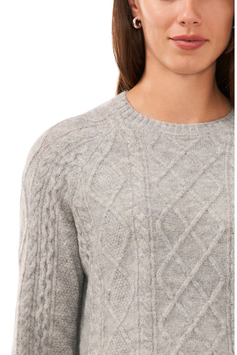 Mixed Stitch Sweater, Alternate, color, LIGHT HEATHER GREY