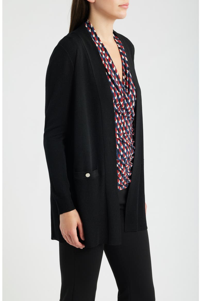 Open Front Cardigan, Alternate, color, ANNE BLACK