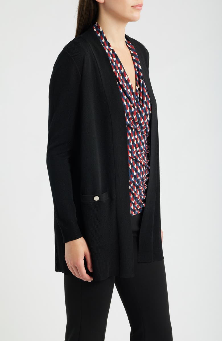 Anne Klein Open Front Cardigan, Alternate, color, Anne Black