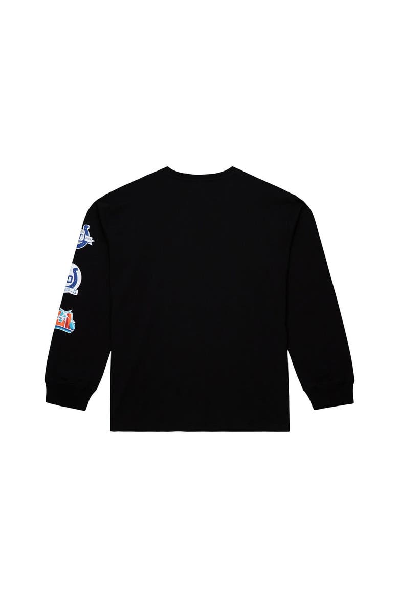 Men's Mitchell & Ness  Black Indianapolis Colts Training Camp Vintage Logos Long Sleeve T-Shirt, Alternate, color, Black