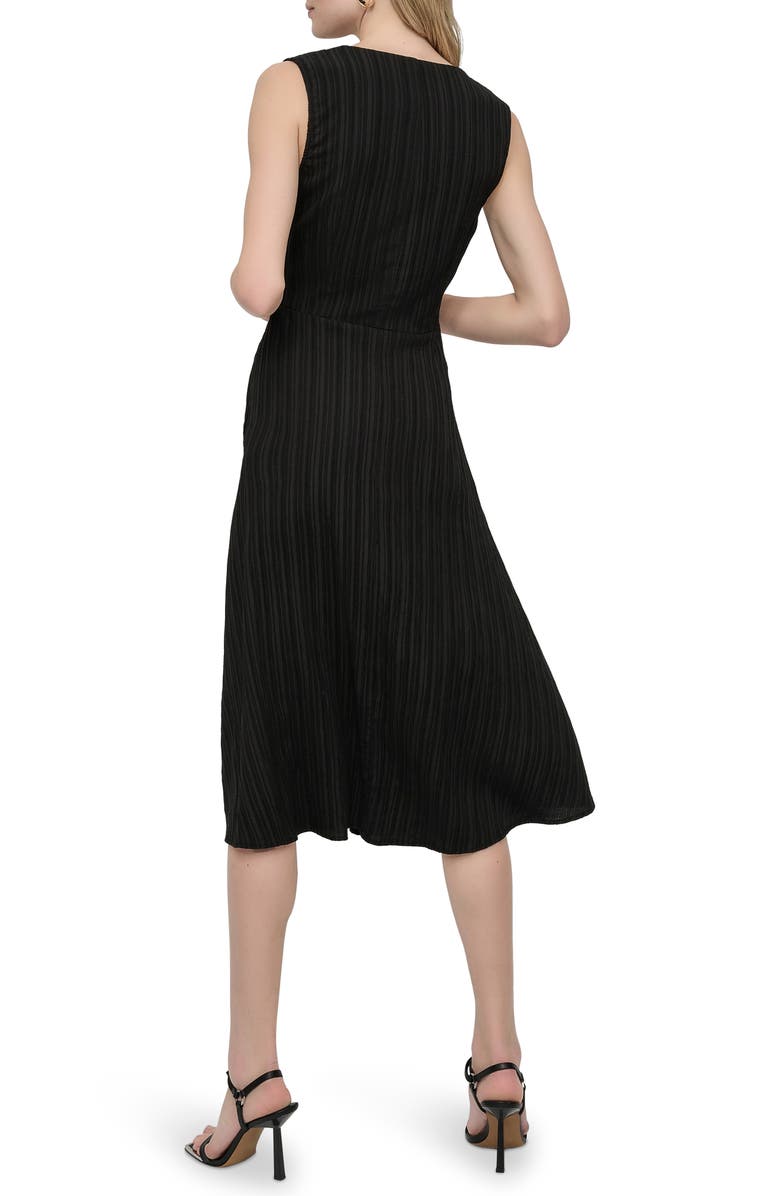 DKNY Sleeveless Faux Wrap Midi Dress, Alternate, color, 