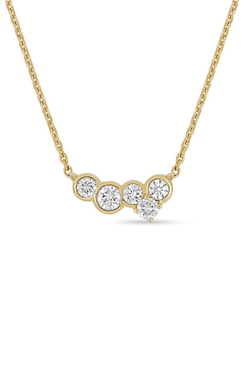 18K Gold Monaco Diamond Bezel Pendant Necklace, Alternate, color, 18K YELLOW GOLD/ DIAMOND