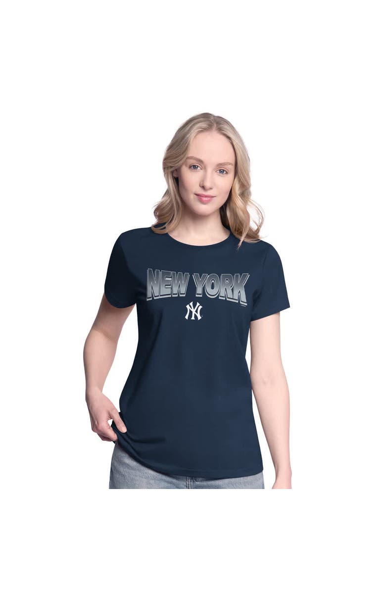 G-III 4HER BY CARL BANKS Women's G-III 4Her by Carl Banks  Navy/Bright Heather Ceramic New York Yankees T-Shirt and Hoodie Combo Pack, Alternate, color, Navy