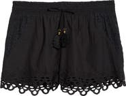 Ramy Brook Diane Eyelet Embroidered Cotton Drawstring Shorts