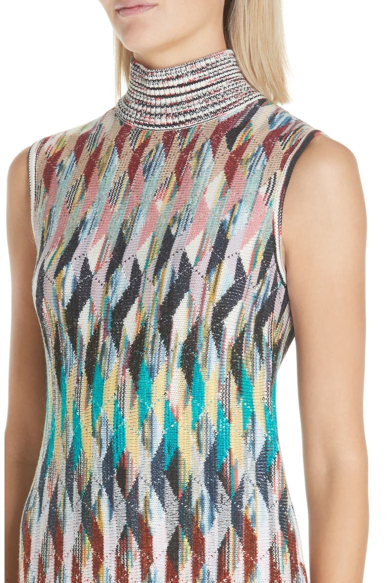 Knit Turtleneck Dress, Alternate, color, MULTI