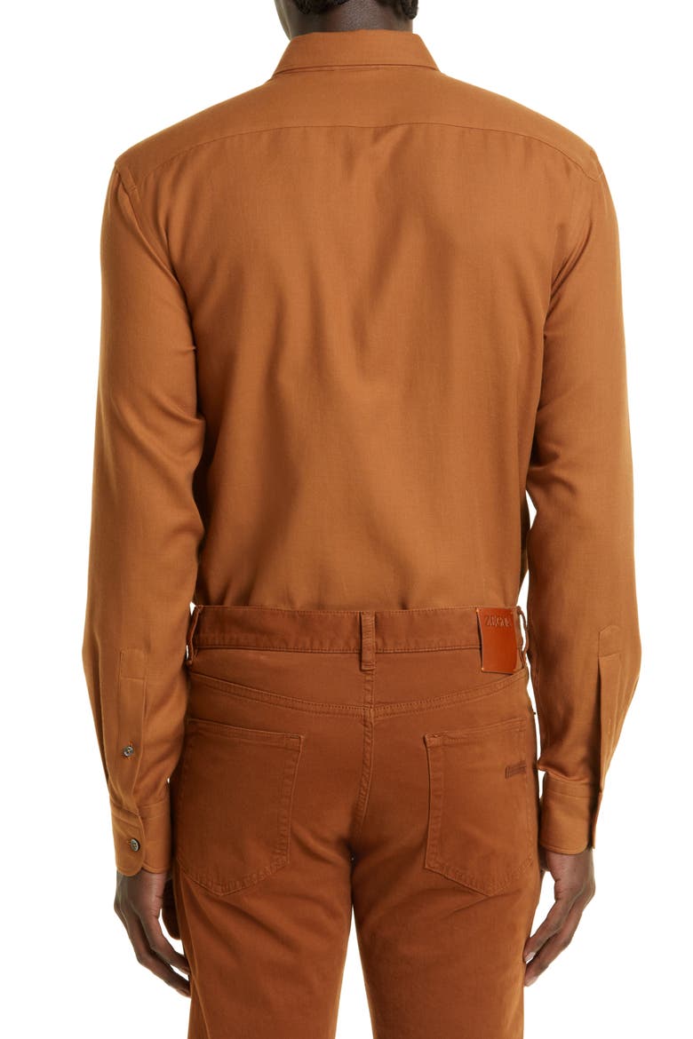 Cotton & Cashmere Button-Up Shirt, Alternate, color, VICUNA