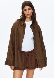 H&M Mama Pointelle-knit Drawstring Shorts