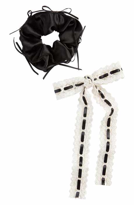 BP. Lace Bow Barrette & Scrunchie Set