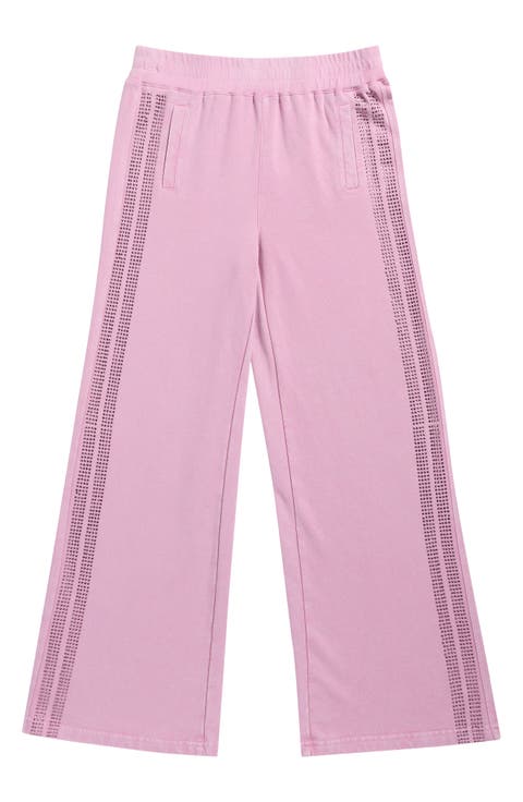 Kids' Rhinestone Stripe Wide Leg Pants