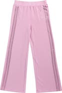 Tractr Kids' Rhinestone Stripe Wide Leg Pants