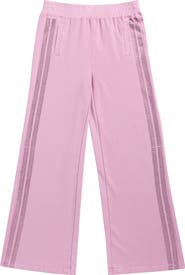 Tractr Kids' Rhinestone Stripe Wide Leg Pants