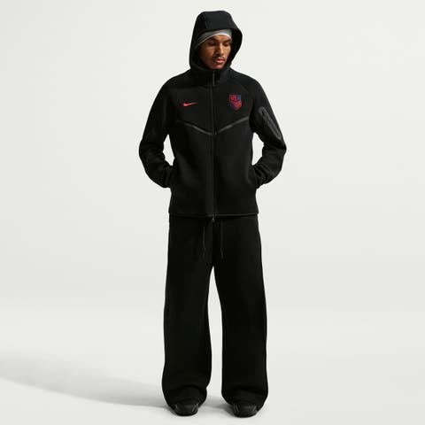 Men's Nike Black USMNT 2026 Tech Fleece Windrunner Raglan Full-Zip Hoodie